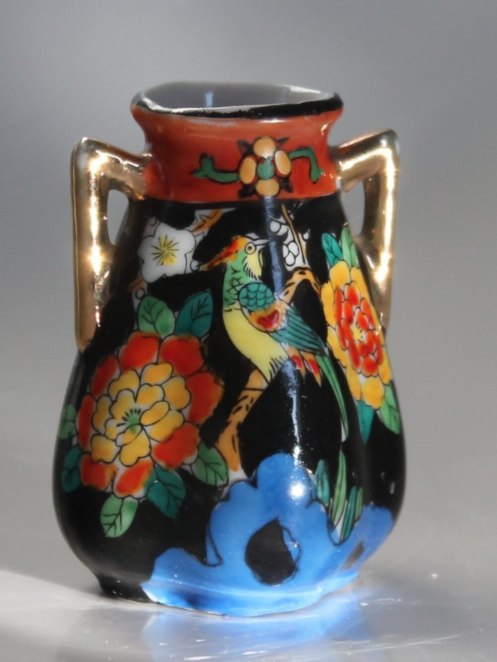 Miniature Satsuma-style Bird Vase with Handles (Japan, c. 1930)